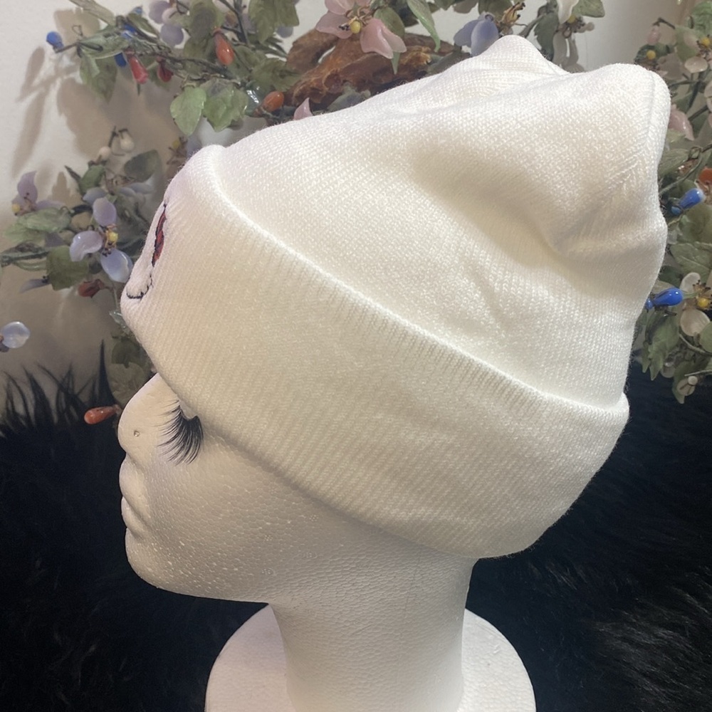 Hello Kitty white beanie Sanrio white Hello kitty ski bow kawaii snowboarding - Picture 6 of 7